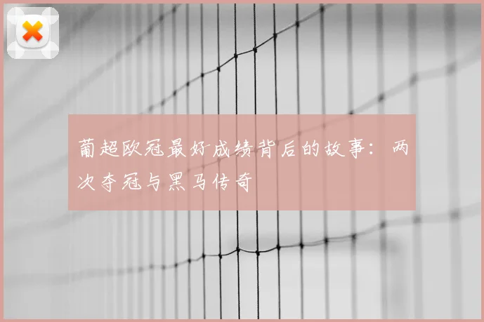 葡超欧冠最好成绩背后的故事：两次夺冠与黑马传奇